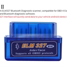 Мини Автомобильный диагностический инструмент OBD-II с Bluetooth интерфейсом ELM327 V1.5 9 protocal OBD2 Универсальный адаптер Сканер