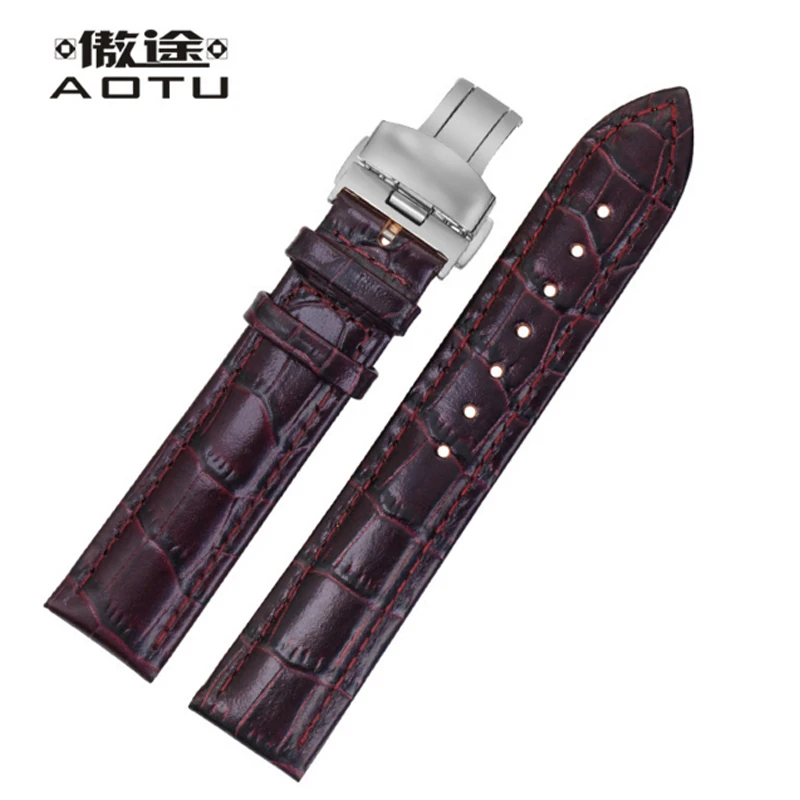 Cena Genuine Leather Od Zegark oacute;w Dla Tissot 1853 T095 Men Watch Vintage Sk oacute;rzany Pasek Zegarka 19mm Men Watch Band Bransoletka Sportu pas
