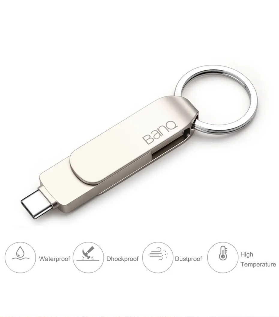 BanQ C90 USB Flash Drive 32 GB OTG USB металла 3,0 флеш-накопитель 64 Гб Тип C3.1 высокое Скорость флешки компактный флеш-накопитель Memory Stick