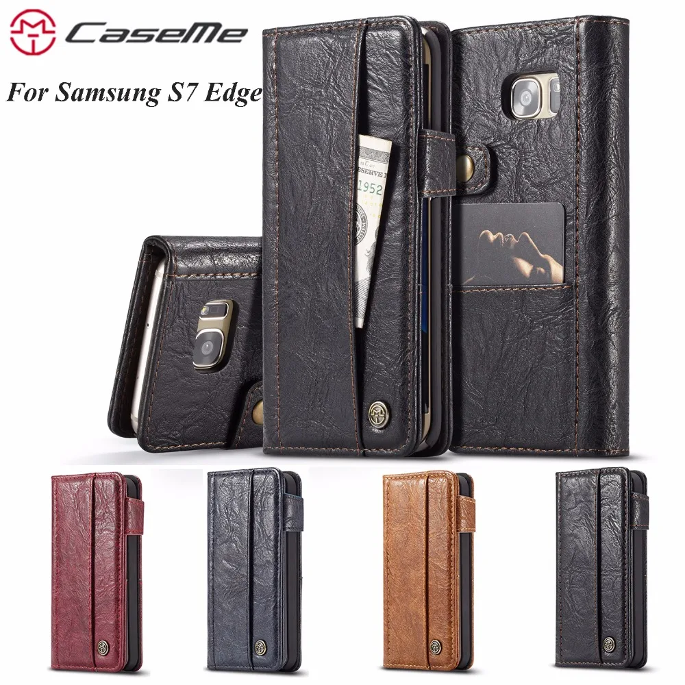 

For Samsung S7 Edge Case CaseMe Leather Case Stand Flip Cover Luxury Wallet Card Slot For Samsung S7 Phone Shell Coque S7 Edge