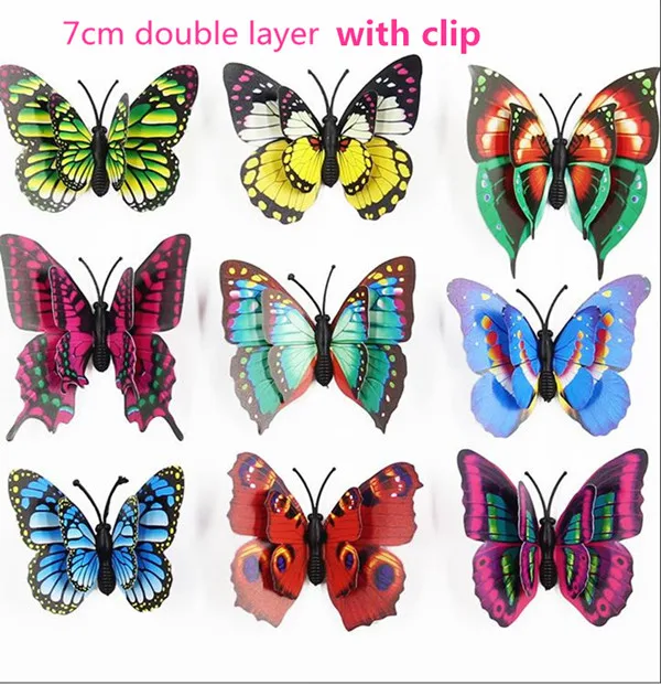 7cm double with clip 10 шт. Популярные для девушек и женщин шпильки для 3D бабочки заколки для волос для девушек из бутика, Женские аксессуары для волос Пасхальные украшения - Цвет: 7cm double with clip