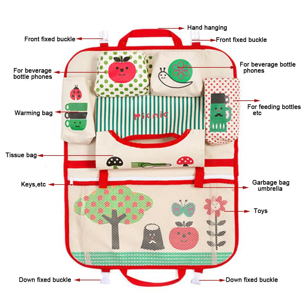 2018 новый милый спинки сиденья хранения повесить сумка-Органайзер Детская код закладочных уборки аксессуары для интерьера