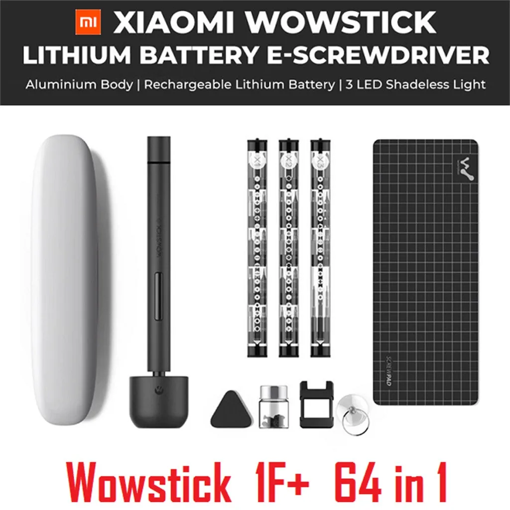 

XIAOMI 64 In 1Original Mijia Wowstick 1F+ Electric Screw Mi driver Cordless Lithium-ion Charge LED Power Screw mijia driver kit