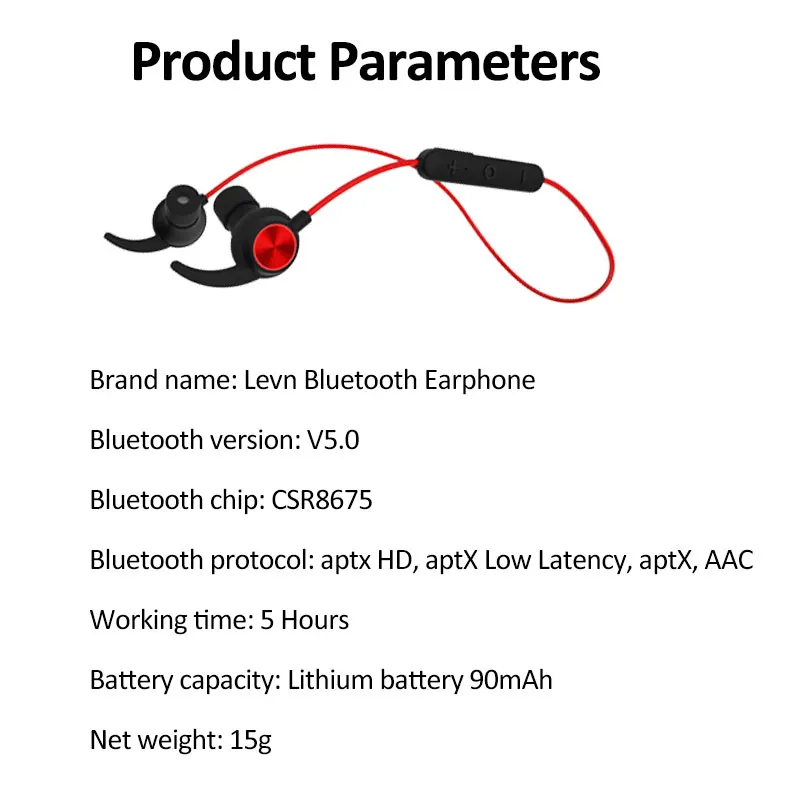 Us 6338 35 Offlevn Bluetooth 50 Earphone Aptx Hd Wireless Handset Csr8675 Casque Audio Kulakl K Blutooth Earphone Fone Bluetooth Sem Fio In