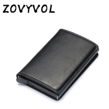 ZOVYVOL Rfid блокирующий держатель для банковской кредитной карты для мужчин из углеродного волокна минималистичный Алюминиевый металлический кошелек Тонкий Бизнес держатель для карт чехол