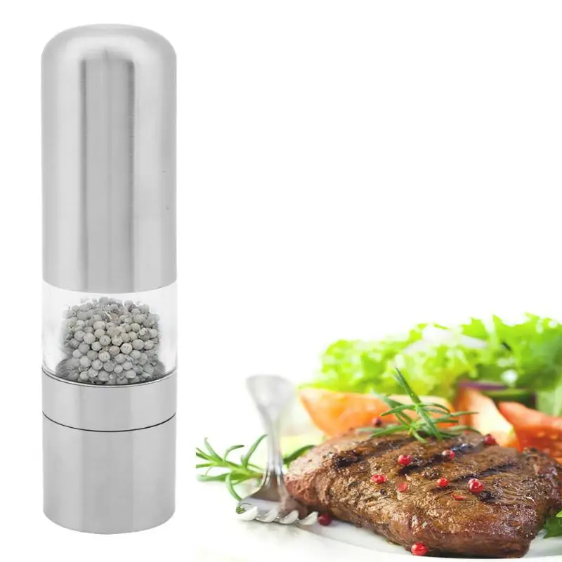 

Stainless Steel Manual Pepper Mill Spice Grinder Kitchen Cooking Tool Kitchen Acrylic Household Pepper Muller Spice Sauce Grindi