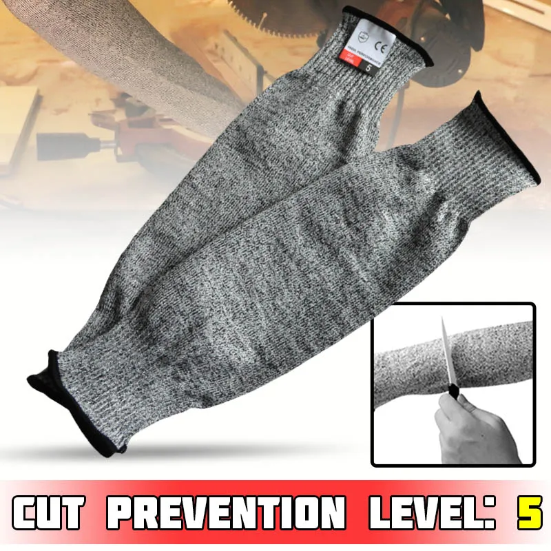 

1Pair Level 5 Arm Guard Safety Gloves Sleeve Sun/Heat/Wear/Stab Resistant Anti Cut Proof Sport Drive Workplace Protection Gloves