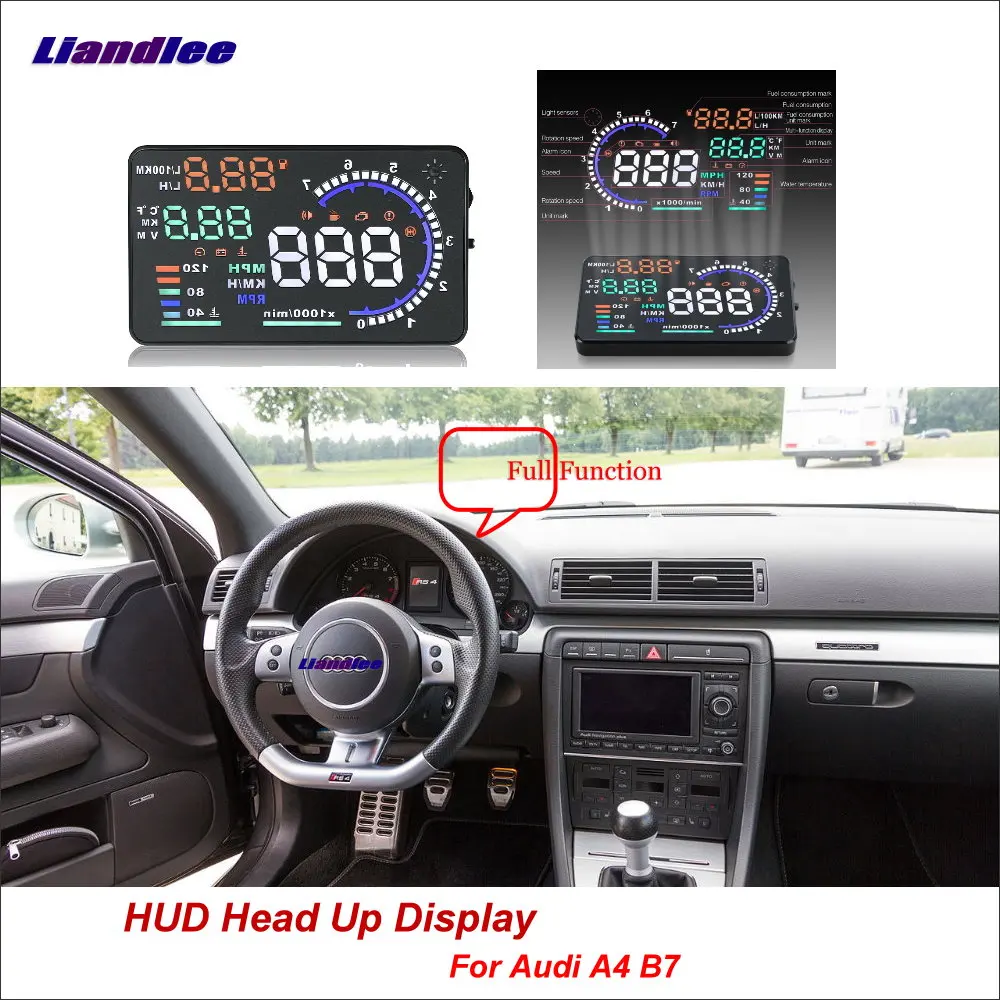 

Liandlee For Audi A4 B7 2014-2018 OBD Safe Driving Screen Car HUD Head Up Display Full Function Projector Refkecting Windshield