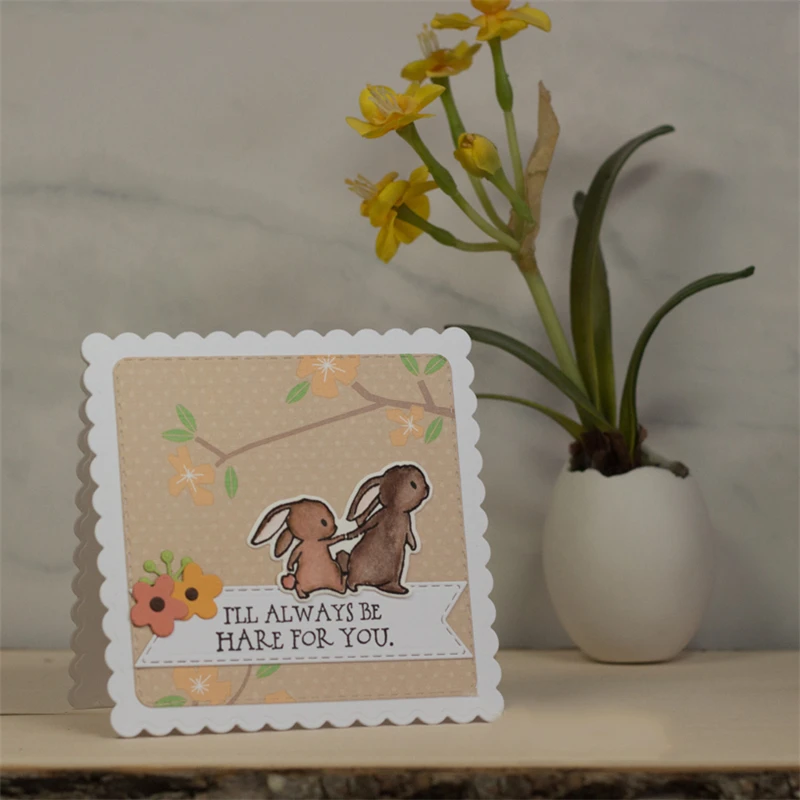 YaMinSanNiO Пасхальный кролик животные металлические Вырубные штампы и штампы для скрапбукинга и вырубки для изготовления открыток DIY тег