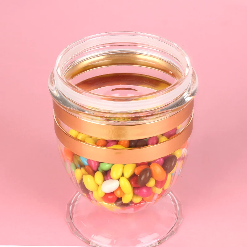 High gloss transparent Storage sealed Cans acrylic Candy jar durable moisture-proof snacks storage bottles with lid containers
