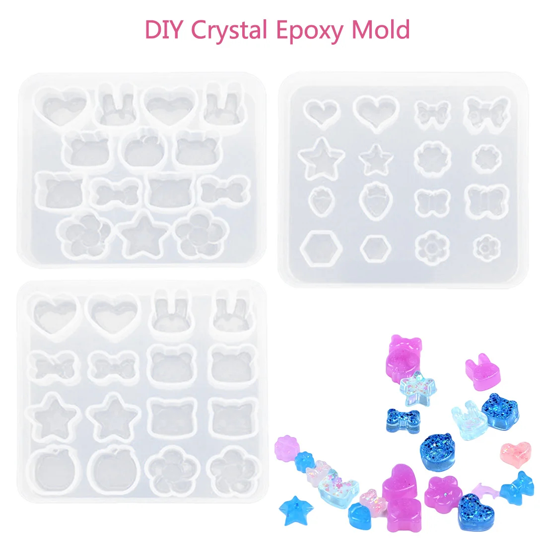 

UV Resin Jewelry Liquid Silicone Mold DIY Resin jewelry Star Cat Bow Pendant Necklace Pendant Mold Resin Mold For Jewelry