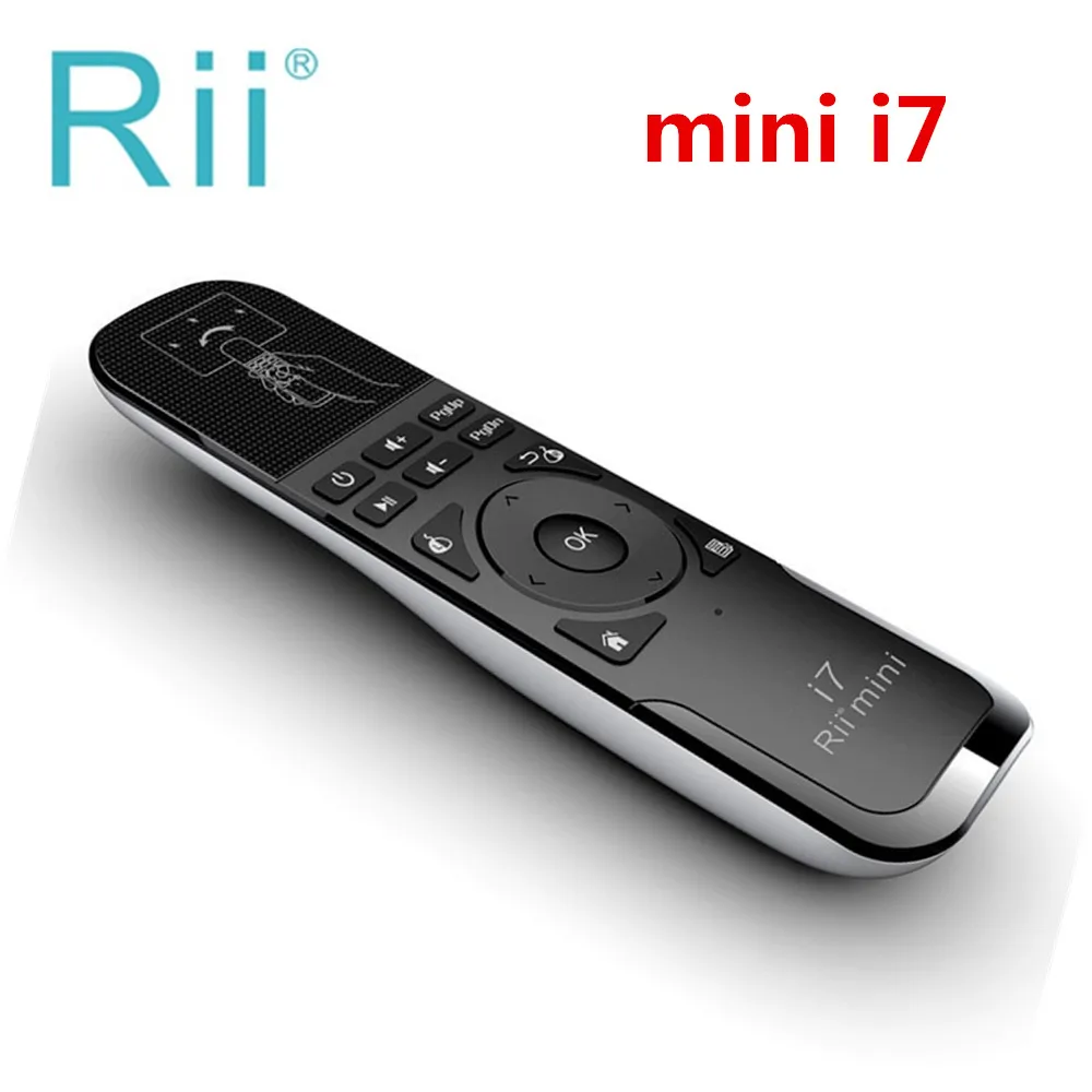 Rii mini i7 2,4G Беспроводной Клавиатура Fly Air Мышь игровой восприятие движущихся объектов Встроенный 6-Axis Дистанционное Управление для Android TV Box
