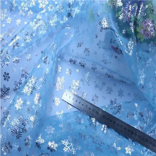 150 см синяя Серебряная Снежинка, блестящая ткань, сделай сам, шитье, платье принцессы, Свадебная вечеринка, Декор, шелковая ткань, домашний декор, товары для одежды - Цвет: big snowflake