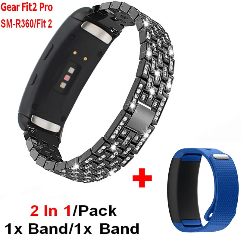 2 In1 часы ремешок для samsung Galaxy Шестерни Fit2 2 про ремень силиконовый браслет для Шестерни Fit2 Pro SM-R360 полосы Прямая - Цвет: Color