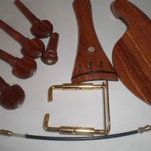 1 комплект Высокое качество Скрипки Запчасти розового дерева Скрипки фитинг 4/4 с золотой цвет подбородок и нейлоновая петля для скрипки 1/4 1/2 3/4 и 4/4