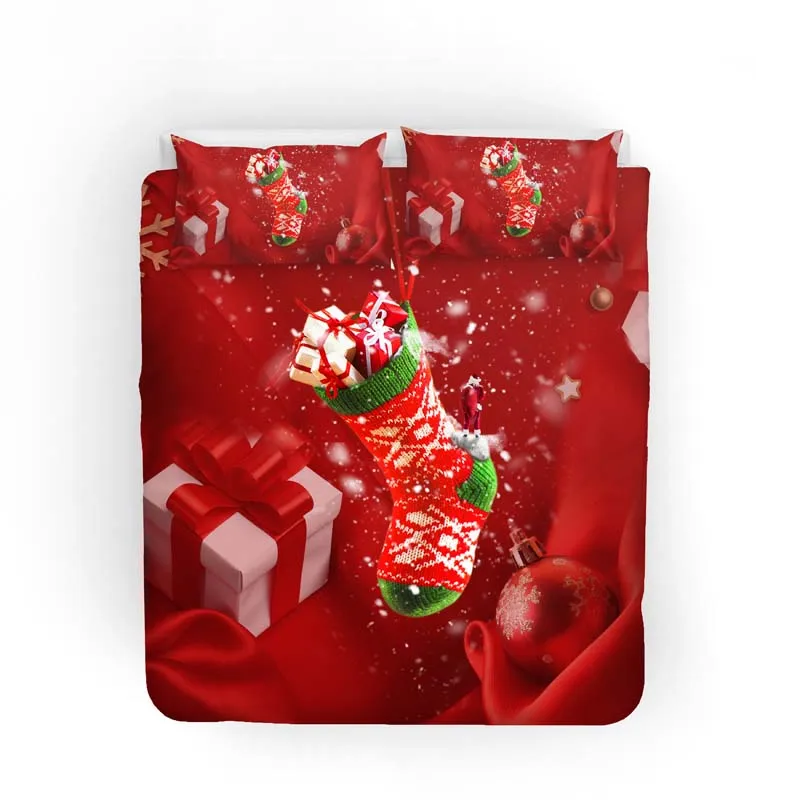 Рождественское 3D постельное белье, пододеяльники, наволочки, Санта Клаус, рождественское одеяло, комплекты постельного белья, постельное белье - Цвет: 2