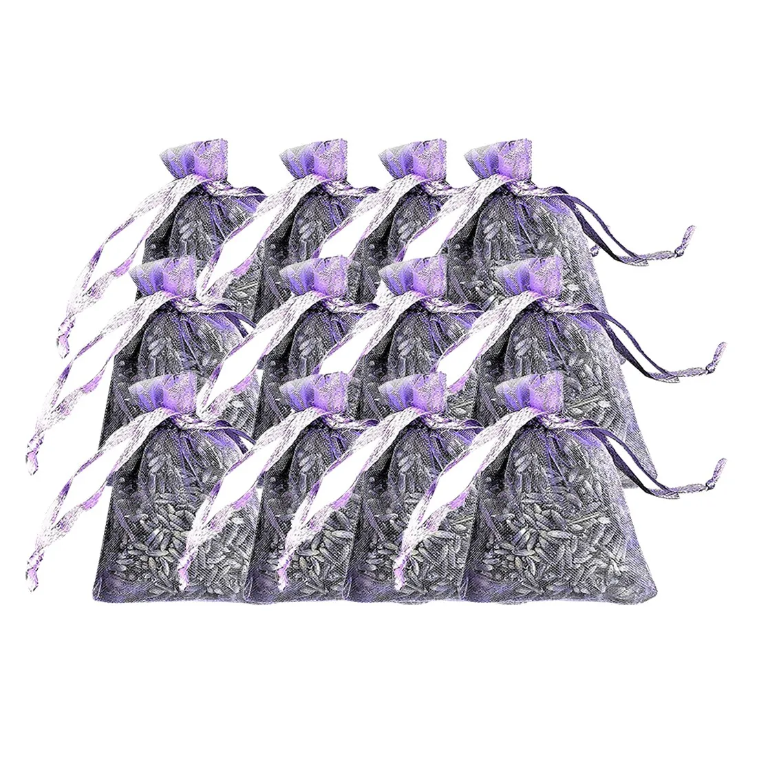 

12 Pcs/Set Small Purple Organza Lavender bags Dried Lavender in Small Lilac Organza Bags Wedding Gift Bags Dried Lavender Decor