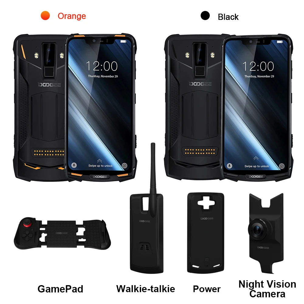 IP68 DOOGEE S90 Modular Rugged Mobile Phone 6.18inch Display 5050mAh Helio P60 Octa Core 6GB 128GB