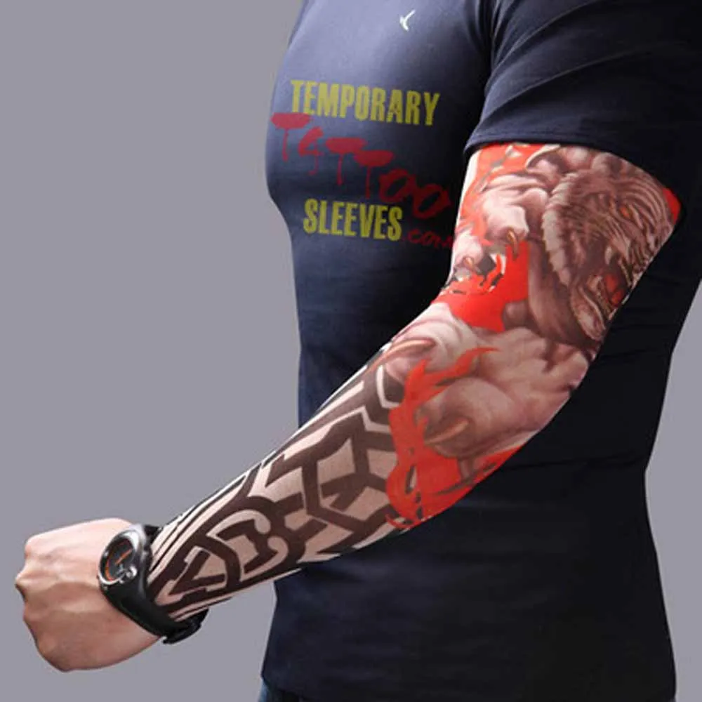 

1 Pcs Outdoor Cycling Tattoo Printed Arm Sleeves Sun Breathable Quick Dry UV Protection Bike Basketball Sport Arm Sleeves Summer