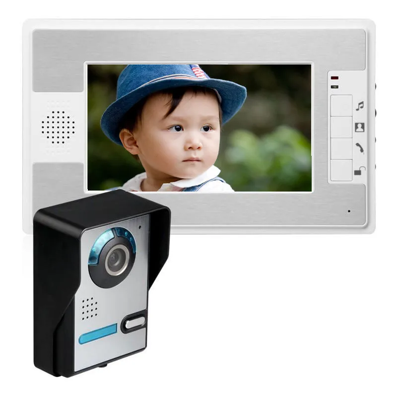 

7" Lcd Video Door Phone Intercom System Kit With IR Night Vision Outdoor Camera For Apartment