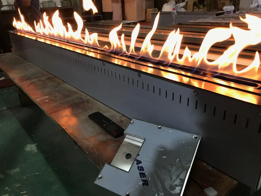 

Inno living fire 60 inch real flame silver/black smart control design fireplace bioethanol