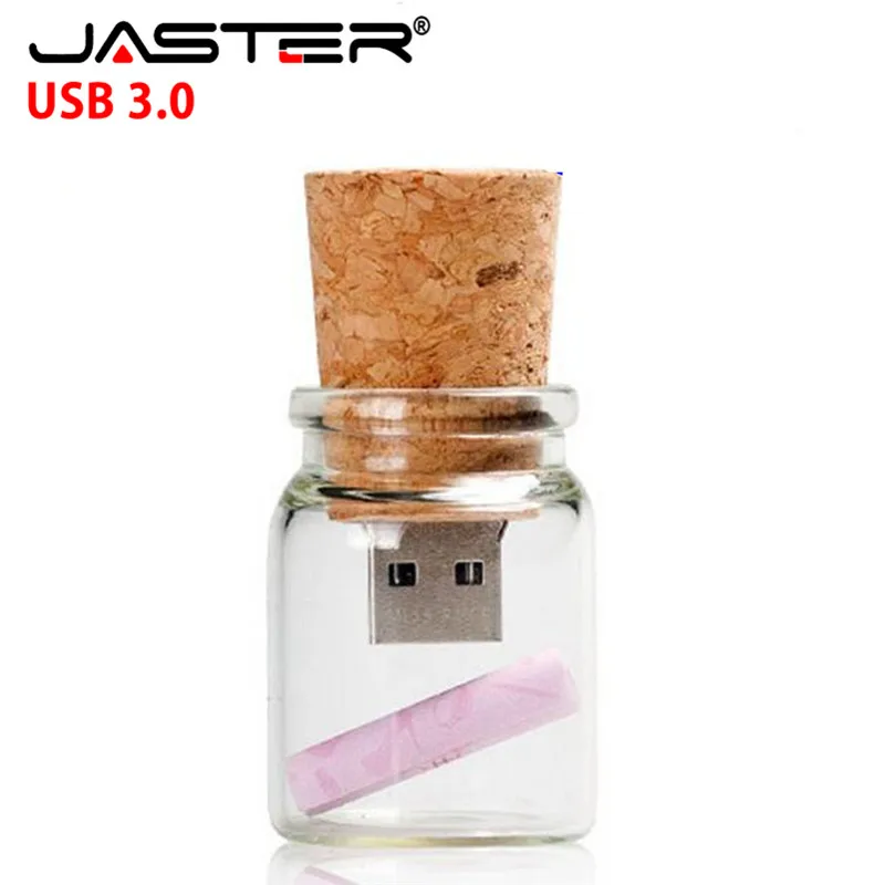 JASTER USB 3 0 100% пройти H2test бутылка usb флеш накопитель Стеклянная Ручка 4 ГБ 8 16 32 Желая