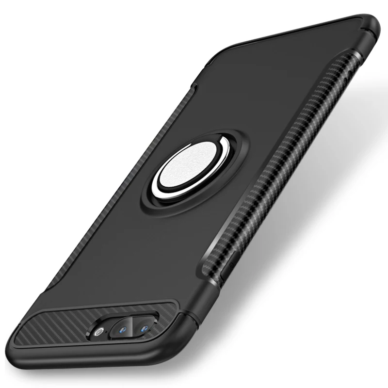 Универсальный магнитный автомобильный держатель чехол для iPhone X 7/8 Plus чехол 360 Вращающийся палец кольцо чехол для телефона - Цвет: For 7plus 8plus