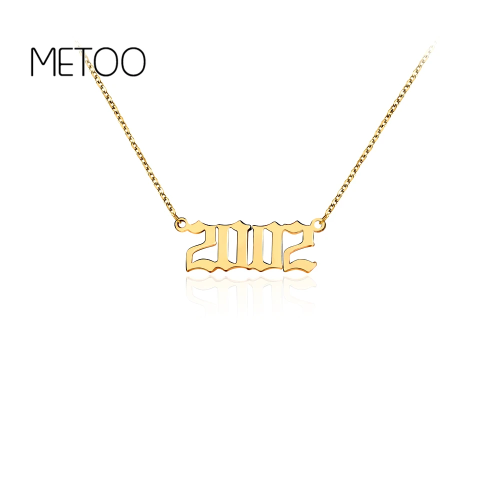 METOO подвеска EL Дата Подвеска Ожерелье дети Старый Английский ожерелье цифры для