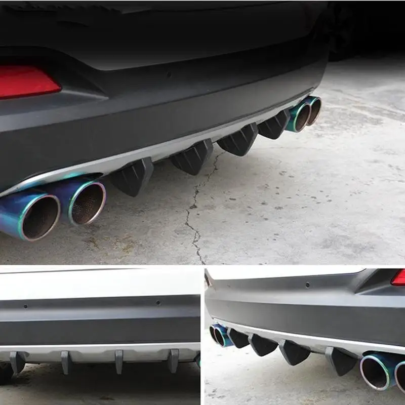 

4Pcs Black Car Rear Bumper Diffuser Molding Point Garnish Protector Universal