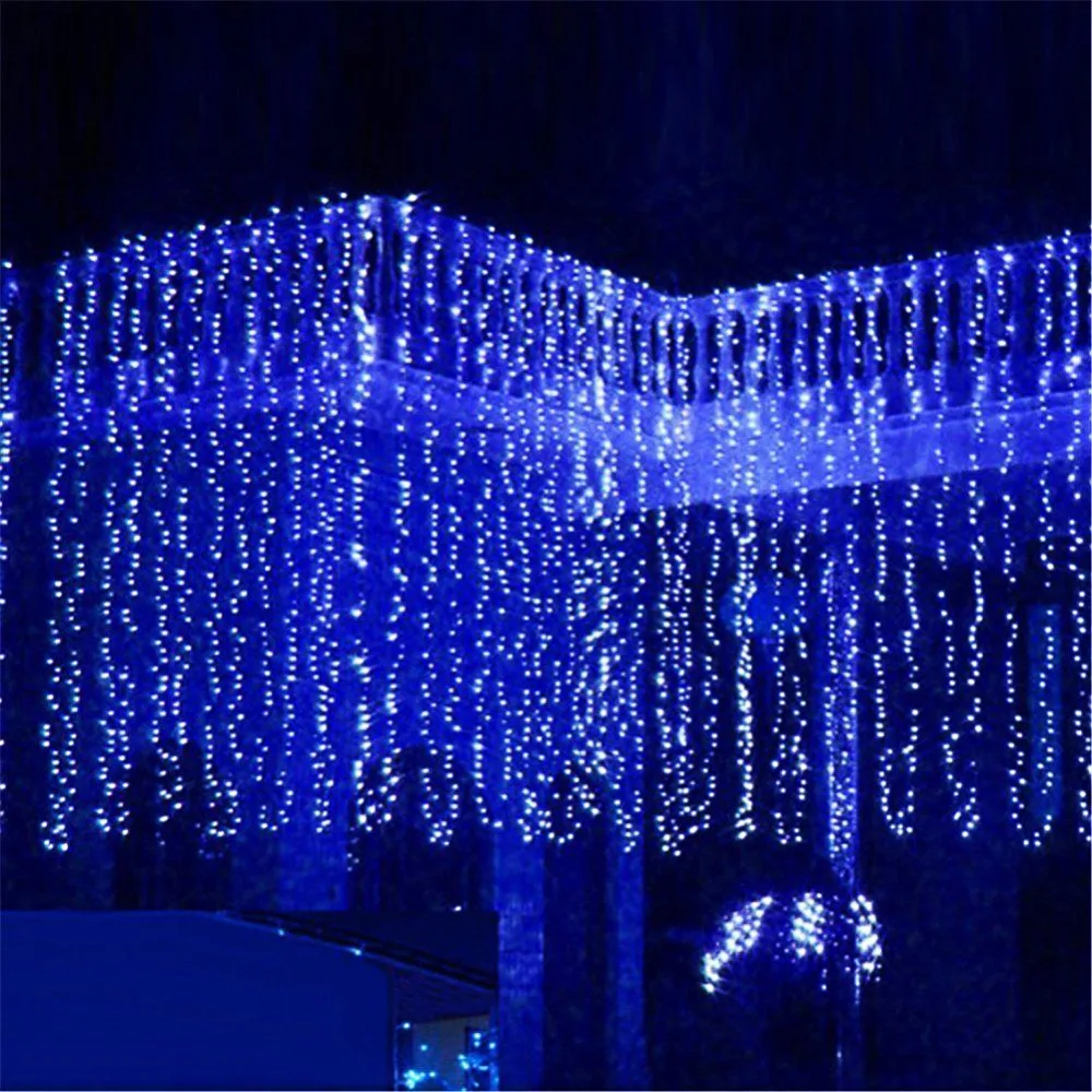 

10 * 4m 1280 Bulbs Garland LED Curtain Christmas String Lights icicle Holiday Party Wedding LED Lights Decoration