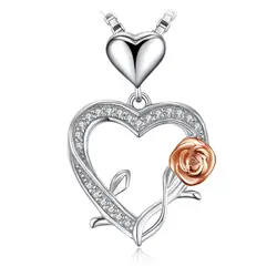 JewelryPalace Роза любви сердце "Жемчужный Кулон 925 серебро подарки для Для женщин Модные украшения