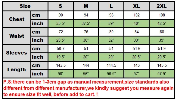costume size