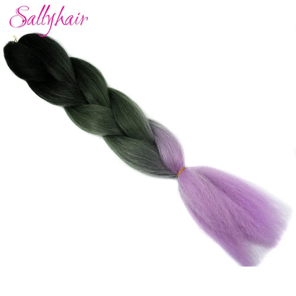 T#27/613 Jumbo косы ombre плетение волос 2 3 тон чёрный; коричневый розовый цвет sallyhair 24 дюйма высокой Температура Волокно Синтетические волосы расширение - Цвет: T#27/613
