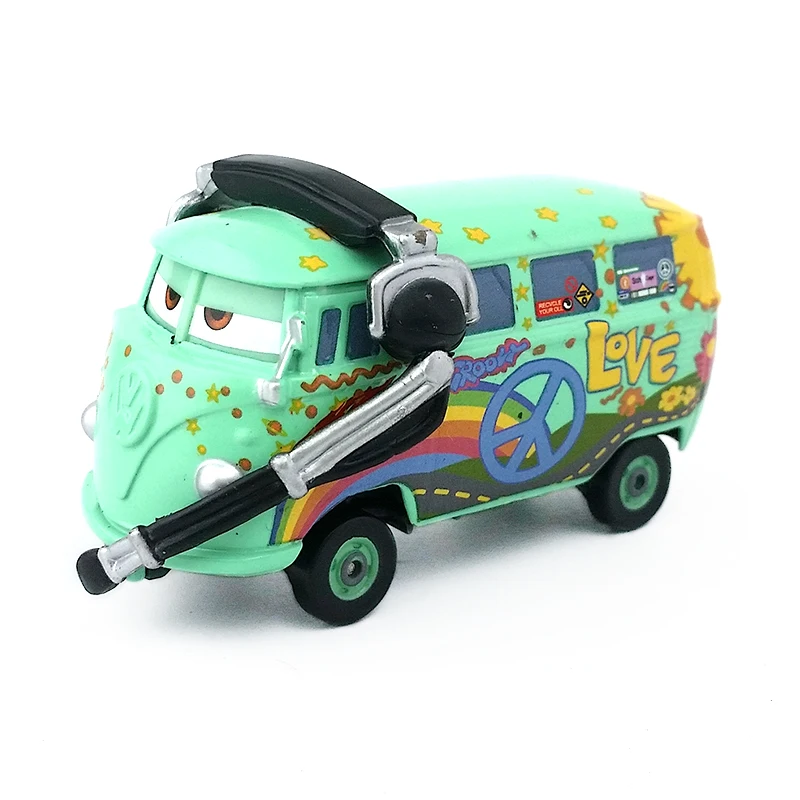 Disney Pixar Cars 2 Fillmore With Headset Metal Diecast Toy Car 155