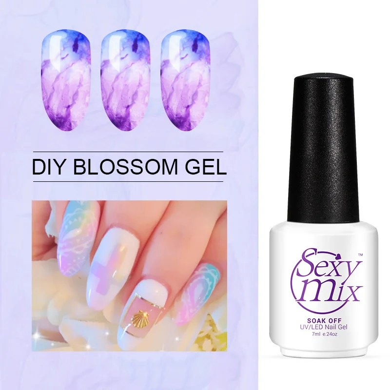 

Sexymix Nail Art Design DIY Transparent Blossom Gel Use With Color Gel to Get Blossoming Effect Painting Gel Lacquer Nail Glue