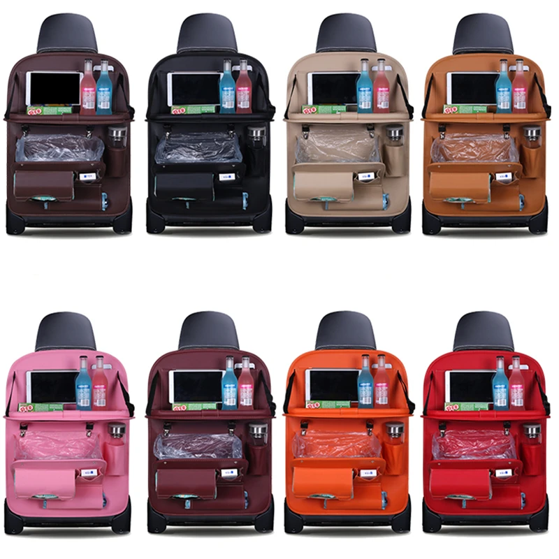 Assento de Carro de Volta Bolsa de Lixo Bolsas do Organizador Bolsa de Armazenamento de Viagem Acessórios para Automóveis Tidying com Lixo Novo Mesa Dobrável Estiva 2 saco de Armazenamento De Viagem Acessórios Para