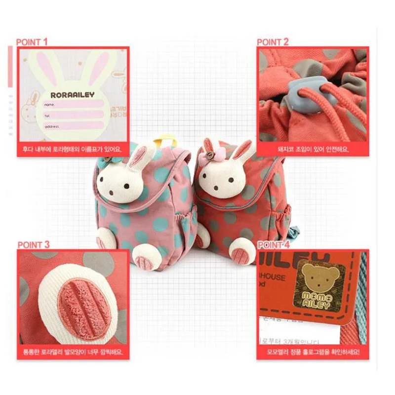  BAIJIAWEI 2019 Animal Style School Bag Cute Rabbit Plush Drawstring Backpack Children Schoolbag For - 32875062614