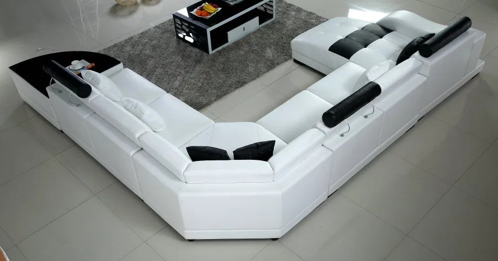 Lizz White Modular Sofa And Lounge U Shape Leather With Lizz White Modular Sofa And Lounge U Shape Leather With Side Coffee Table In Living Room Sofas From Furniture On Aliexpress Alibaba Group