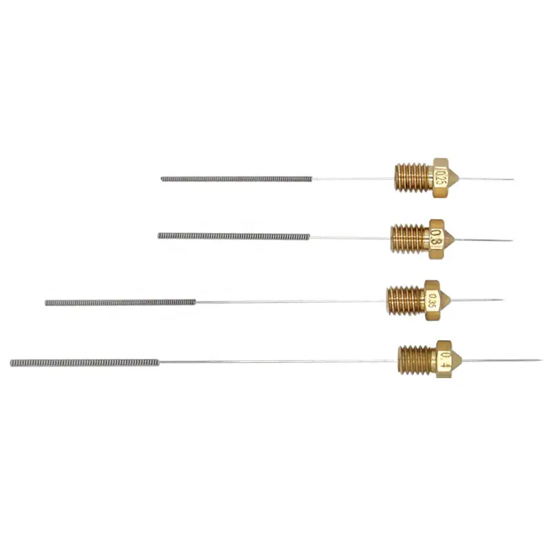 3D طابعة أجزاء 5 قطعة/مجموعة الفولاذ المقاوم للصدأ فوهة تنظيف إبرة 0.5mm/0.6mm/0.8mm/1.0mm فوهة تنظيف إبر اكسسوارات