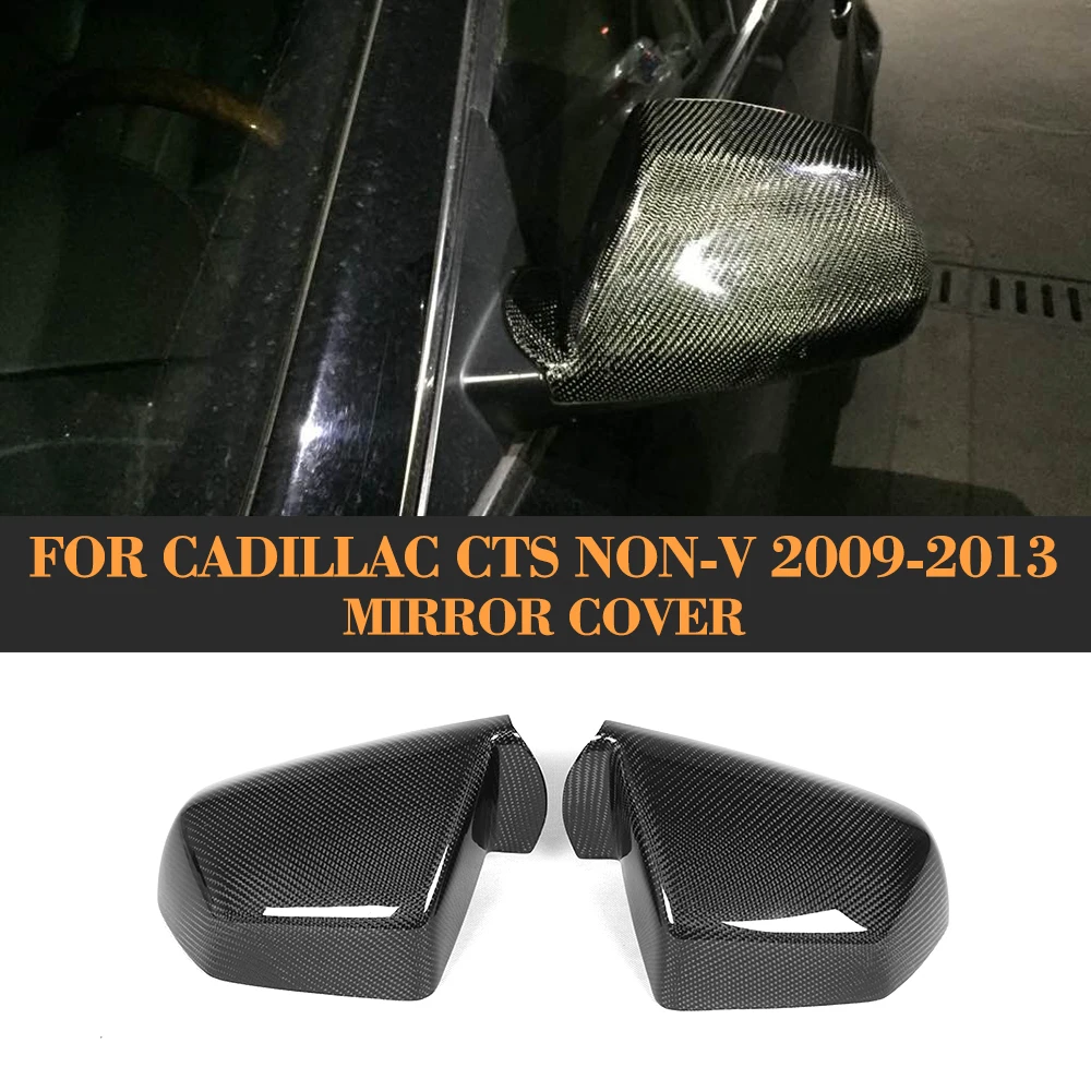carbon fiber car mirror covers for Cadillac CTS 2009 2013 Add on Style