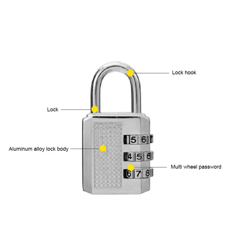 3 цифры Циферблат Комбинации кодовый номер замок для Чемодан рюкзак чемодан замок ящика для Чемодан кодовый замок_ недель