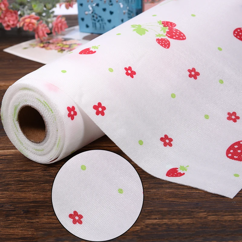 Waterproof Self Adhesive Drawer Papers Pastoral Strawberry Table