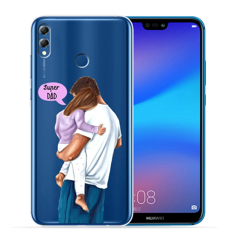 Модный чехол для телефона Super Dad Girl mom Baby для huawei P30 Lite P30 Pro P20 Lite P8Lite P9Lite P Smart мягкий прозрачный Etui