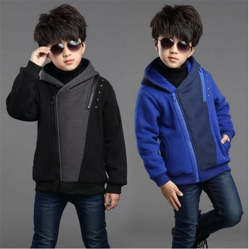2018 boy jacket autumn winter New children's plus velvet coat children's clothing winter thickening hooded Korean men's jacket 2018 boy jacket autumn winter New children's plus velvet coat children's clothing winter thickening hooded Korean men's jacket