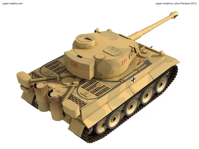 Тигр Танк песок белая версия 3D бумажная модель DIY