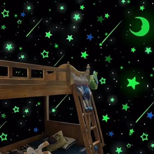 

20Pcs 3D Star Moon Decals Luminous Wall Stickers Fashion Decoration For Kids Baby Room Bedroom Home Party DIY Wall Stickers