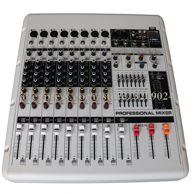 US $366.70 Pro Power Amplifier 8 Channel Mixer Karaoke Bluetooth USB PC Record Live Studio Audio Microphone Mic Mixer System