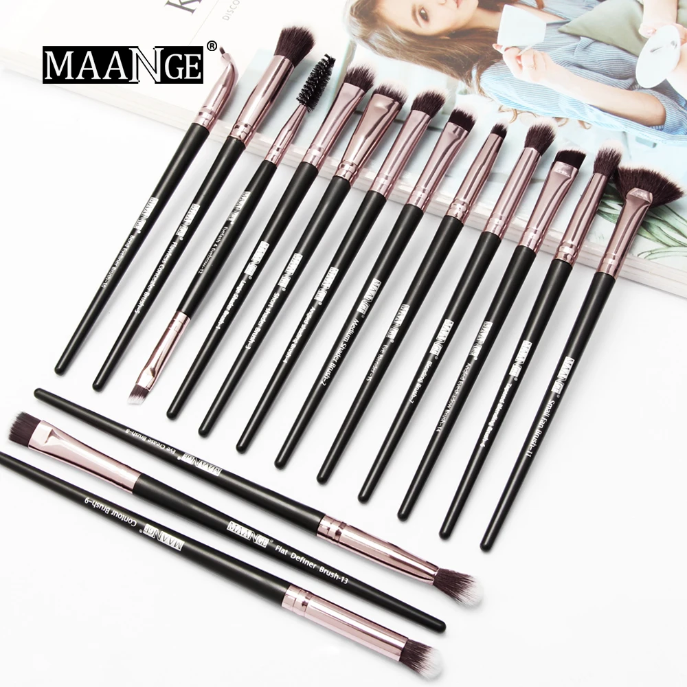 

New 2019 Make Up Brushes 5/15 PCS Professional Blending Eyeshadow Eyebrow Fan Brush For Makeup Beauty Set pincel Maquiagem New