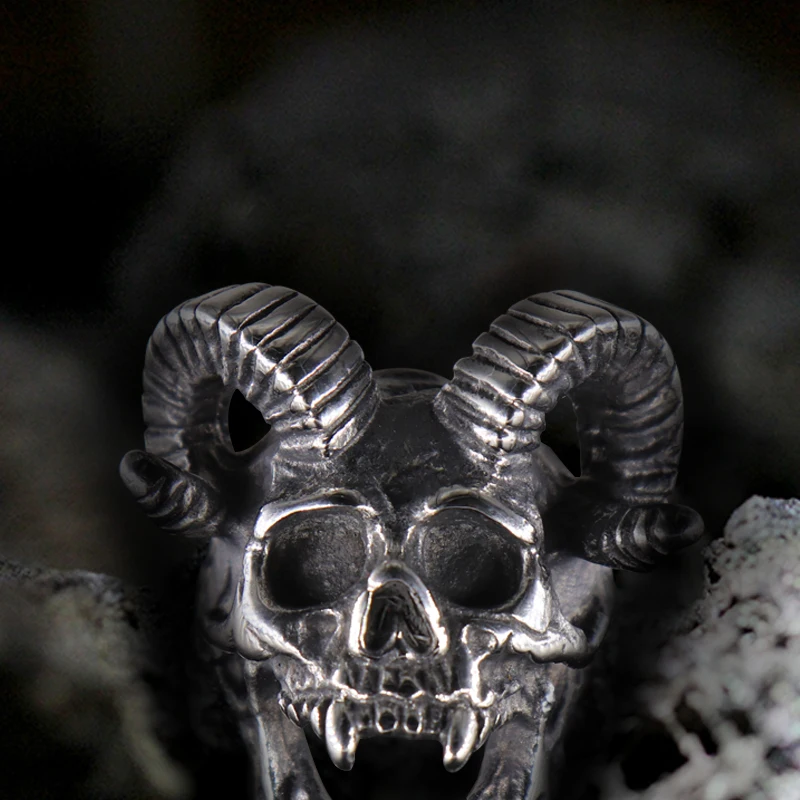 Huge  Big Ram Skull Head ring (2)