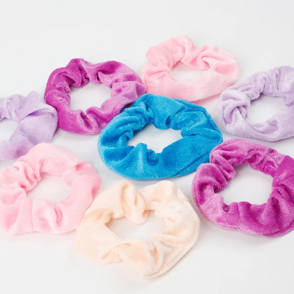 

2PC Colorful Lady Hair Scrunchies Elastic Hair Bands Pure Color Bobble Sports Dance Velvet Soft Scrunchie Hairband